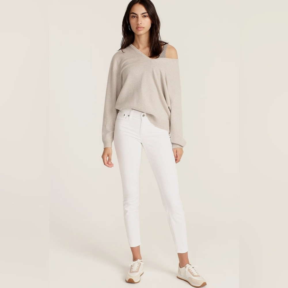 J Crew Women’s Toothpick White Wash Denim Jeans Size 26